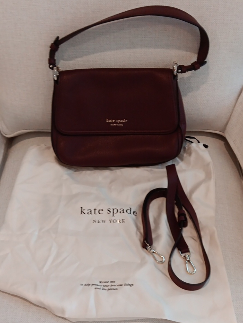 kate spade wine leather crossbody bag